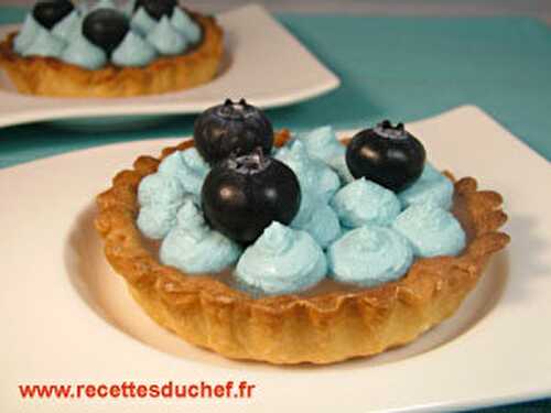 Tartelette à la crème de marrons et chantilly goût myrtille