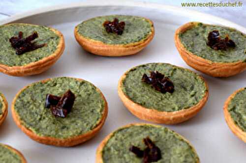 Tartelettes apéritives fromage frais et épinards