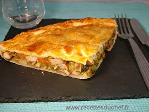 Tourte au poulet aux champignons