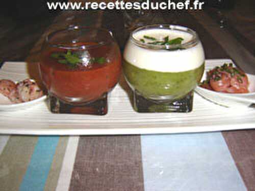 Velouté froid de courgette et sa mousse de vache qui rit