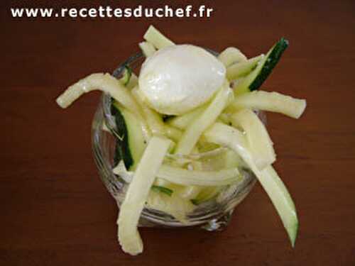 Verrine de courgettes crues et mozzarella