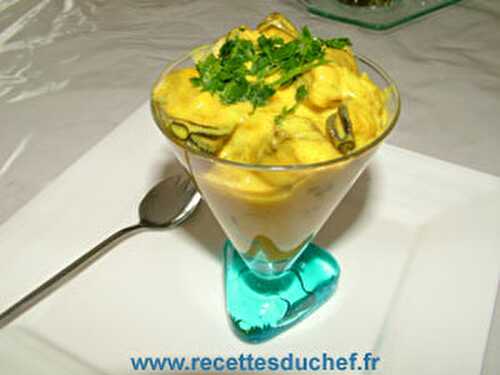 Verrine de moules au curry