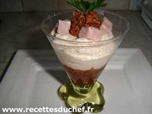 Verrine de mousse de jambon aux tomates séchées