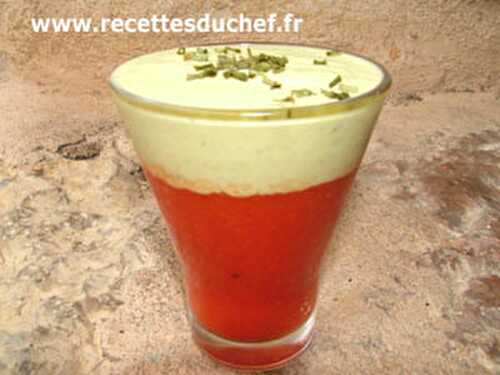 Verrine de soupe aux deux couleurs