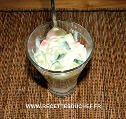 Verrine de surimi au concombre