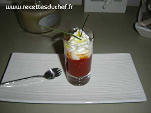 Verrine de tomate au fromage de chèvre frais