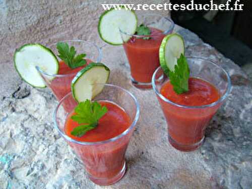 Verrine facile de gaspacho de tomates