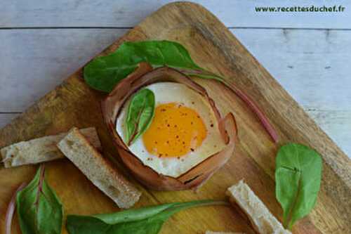 Oeuf cocotte au bacon ou au speck