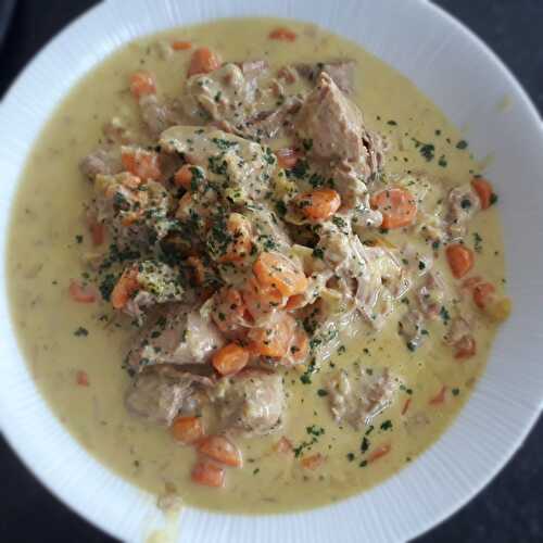 Blanquette de veau au citron confit et à la crème safranée