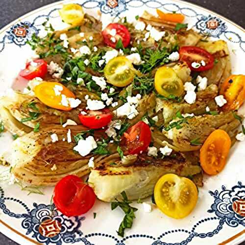 Salade de fenouil tiède à la grenade et à la feta