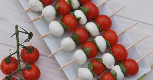 Brochettes de tomate mozzarella