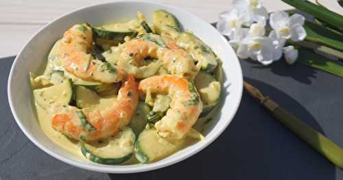 Courgettes et crevettes au curry