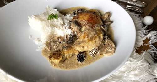 Poulet à la crème et aux champignons