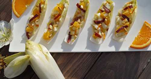 Salade d'endives à l'orange et au magret fumé