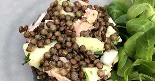 Salade de lentilles au saumon et à la pomme verte