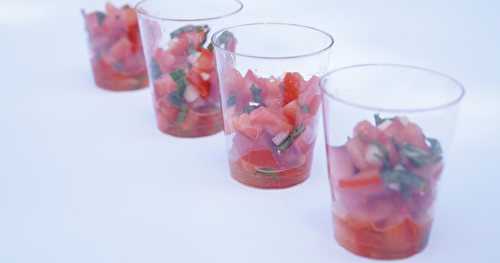 Tartare de tomates au basilic