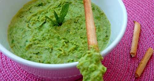 Tartinade de petits pois à la menthe