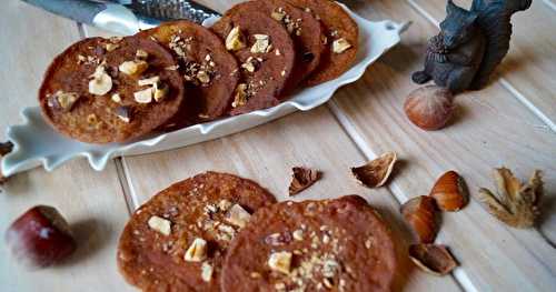Tuiles de crème de marron aux noisettes