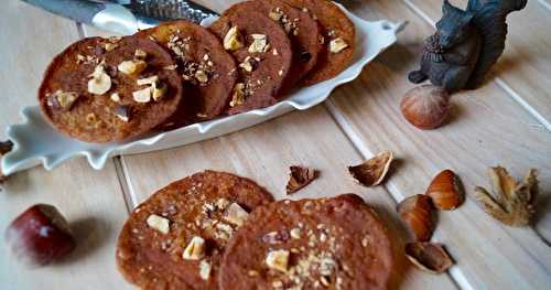 Tuiles de crème de marron aux noisettes