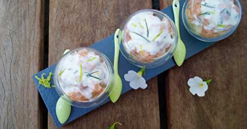 Verrines de tartare de saumon à la pomme verte