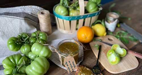 Confiture de tomates vertes, épices et agrumes