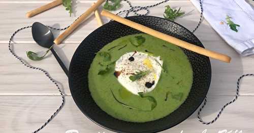 Soupe de roquette et burrata