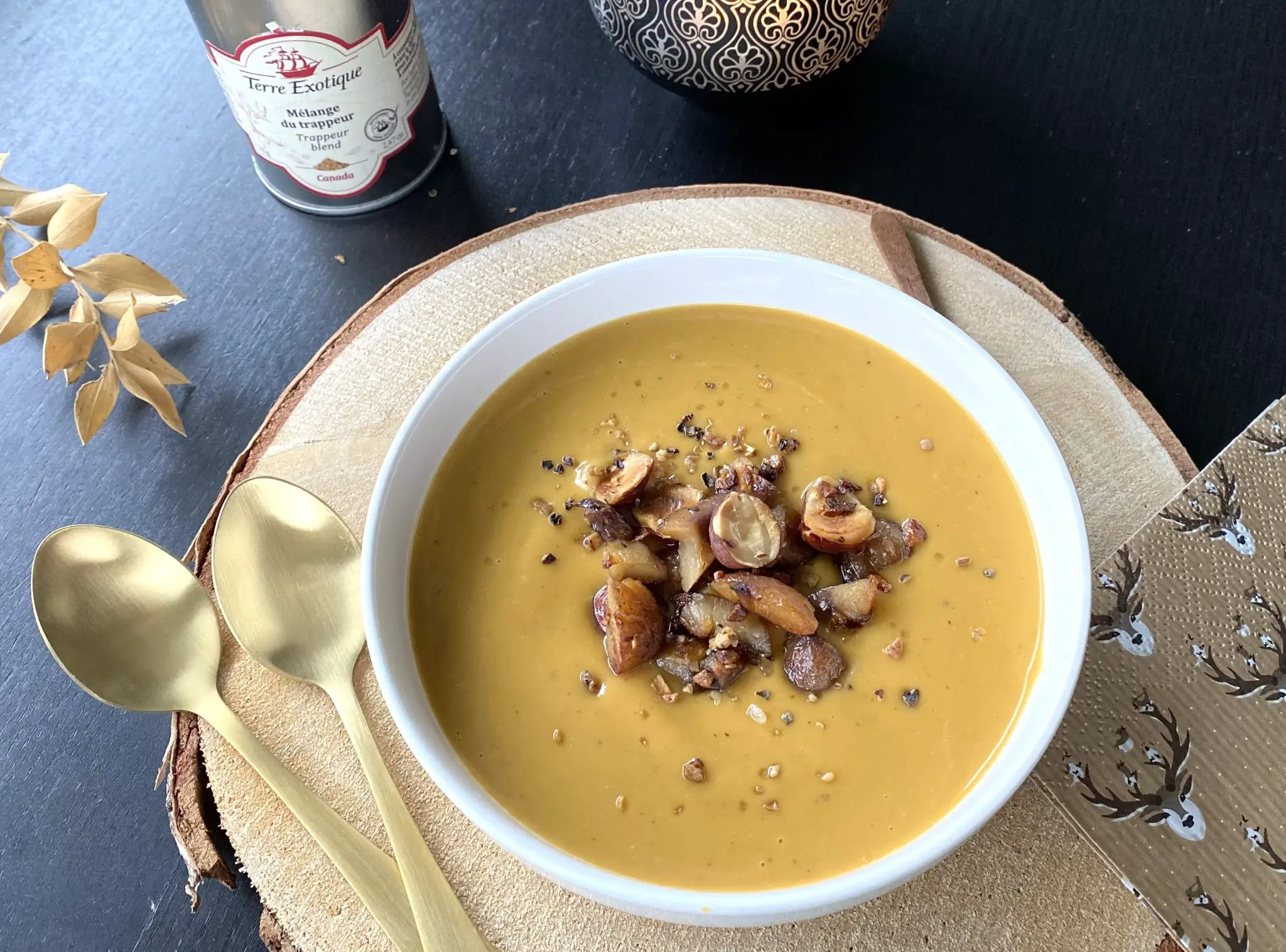 Velouté de patates douces et marrons