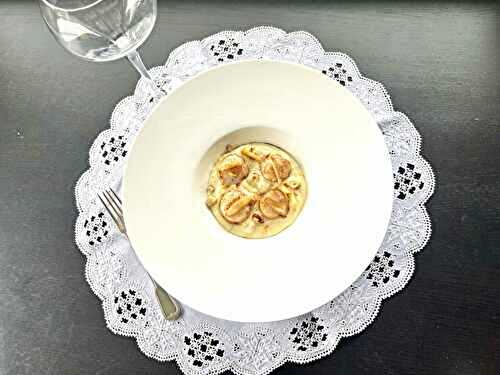 Coquilles saint-Jacques sur mousseline de panais