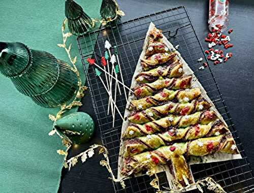 Sapin feuilleté pistache framboise