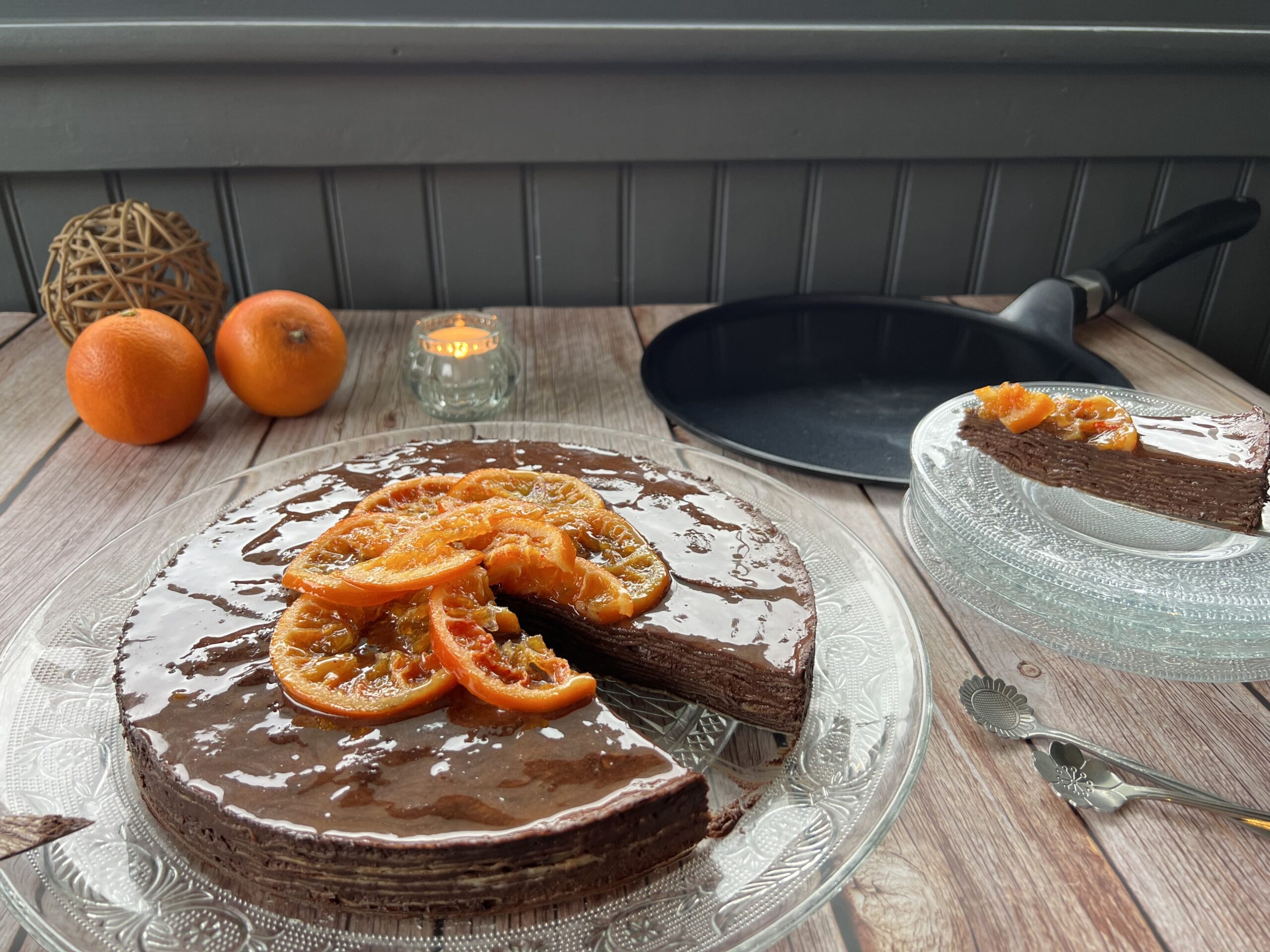 Gâteau de crêpes chocolat-orange