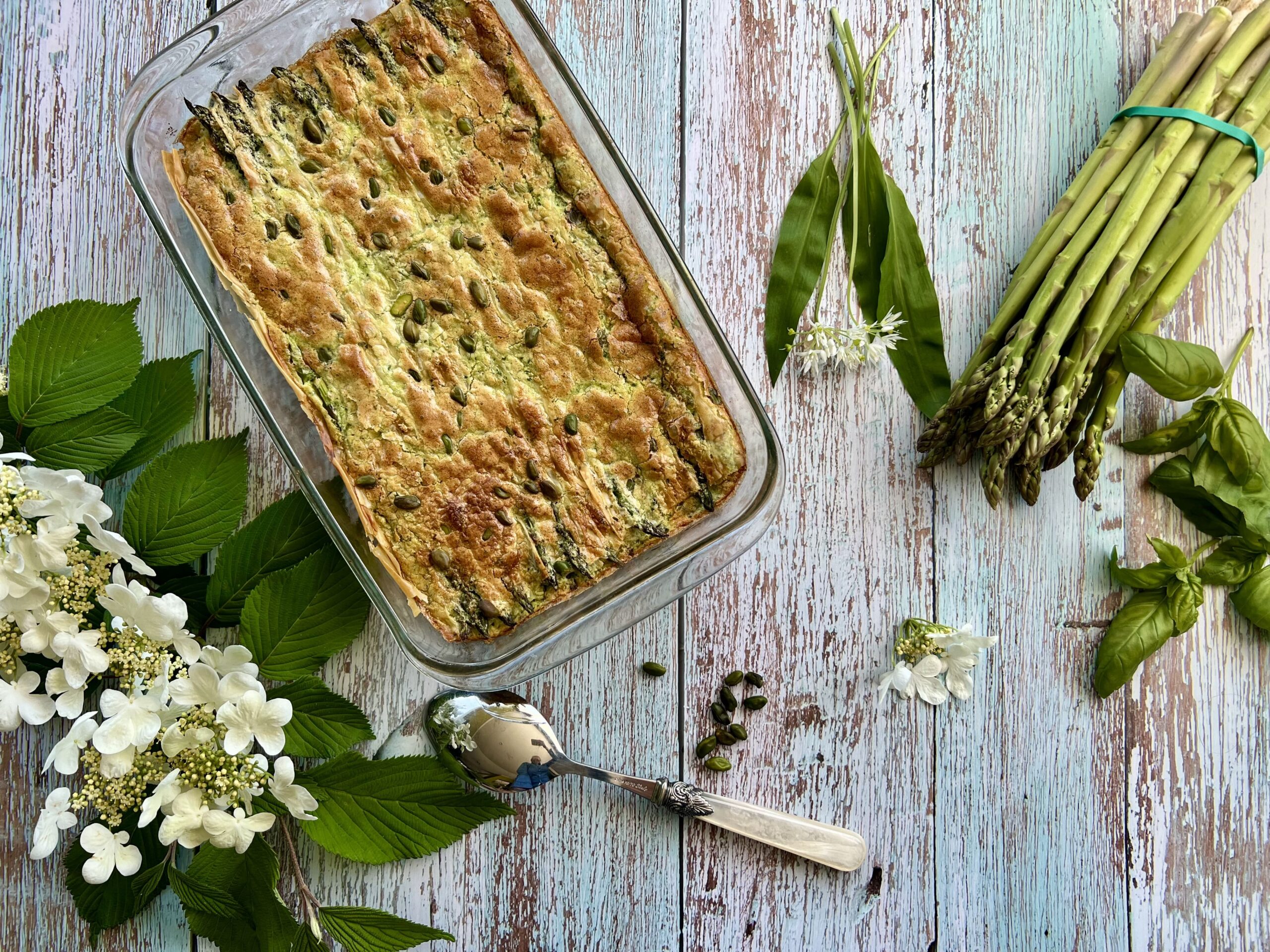 Gratin d'asperges aux feuilles de filo