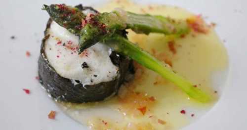 Recette de Cabillaud à l'algue nori, beurre au yuzu et à l'échalote