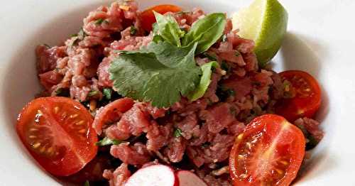 Recette de Laap de boeuf ou tartare à la laotienne et riz gluant