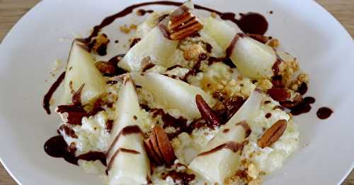 Recette de Tapioca au lait, poires pochées aux épices et crème anglaise au cacao