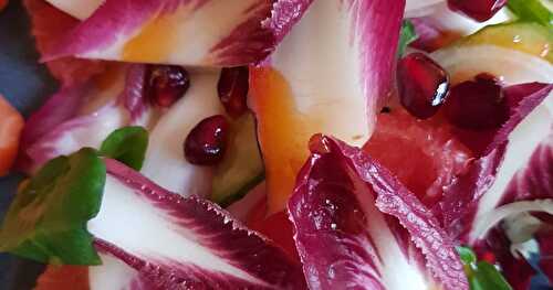 Salade de crudités et réduction de jus de pamplemousse