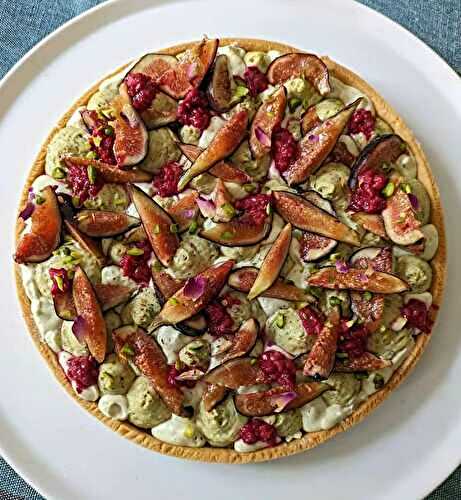 Tarte pistache, figues fraiches et framboises inspiration Cédric Grolet - Piano et Mandoline