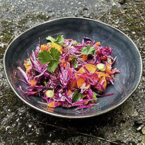 Salade fraicheur de chou rouge carottes et sésame
