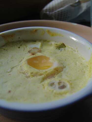 Oeufs cocotte curry-courgettes