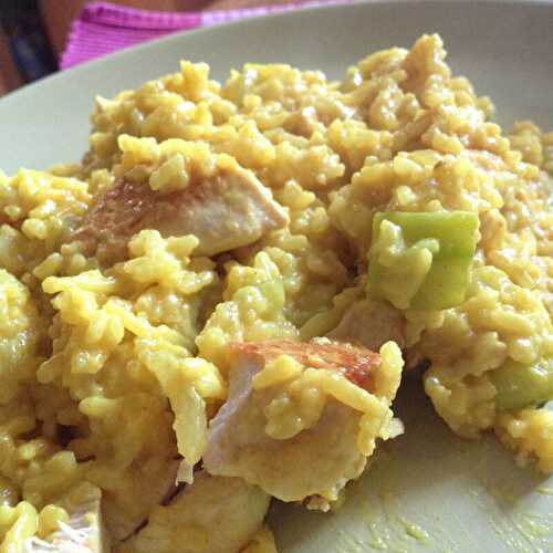 Risotto au curry et poulet grillé