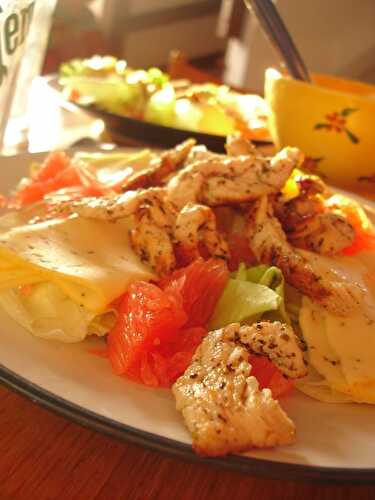 Salade poulet - pamplemousse - Recettes rapides pour maman débordée