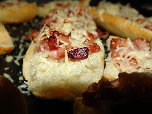 Tartine lardons-gruyère