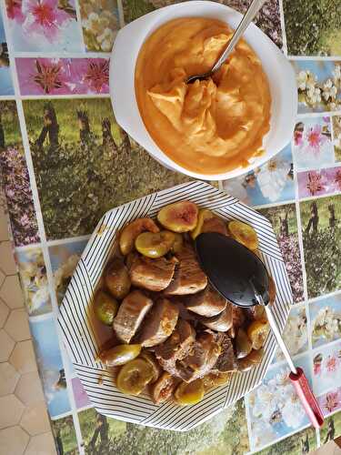 Filet mignon de porc au miel et aux figues violettes