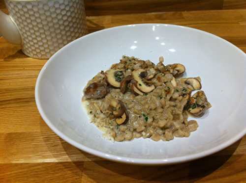 Crozets au sarrasin crémés aux champignons