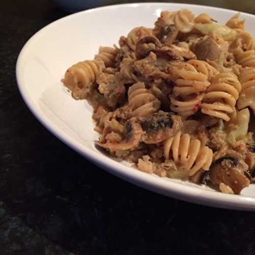 Fusilli aux chou-fleur et champignons crémeux