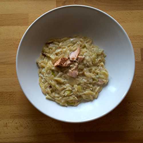 Orzotto aux saumon et poireaux