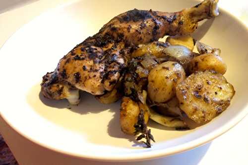 Poulet à la tapenade et pommes grenailles