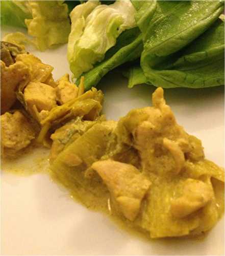 Poulet au curry et à la fondue de poireaux - Recettes vertes pour cordons bleus