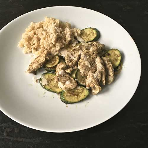 Poulet et courgettes marinés au citron et zaatar