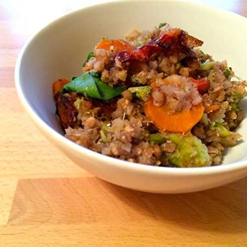 Sarrasin sauté aux légumes caramélisés au soja