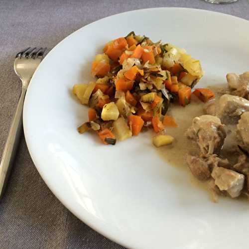 Sauté de porc au cidre et ses petits légumes